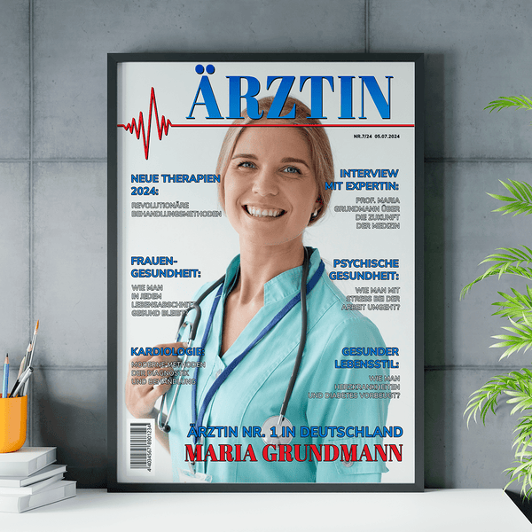 Ärztin - Poster, personalisiertes Geschenk für Arzt - Adamell.de