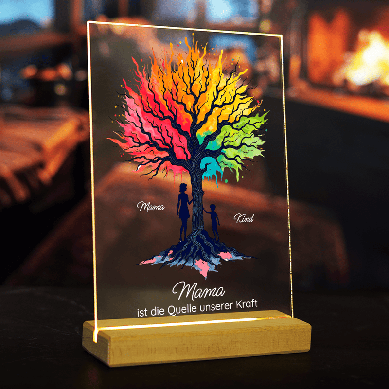 Baum des Lebens - Druck auf Glas, personalisiertes Geschenk für Mama - Adamell.de