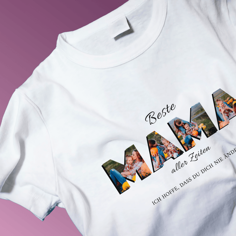 Bedrucktes Damen - T - Shirt BESTE MUTTER - personalisiertes Geschenk für Mama - Adamell.de