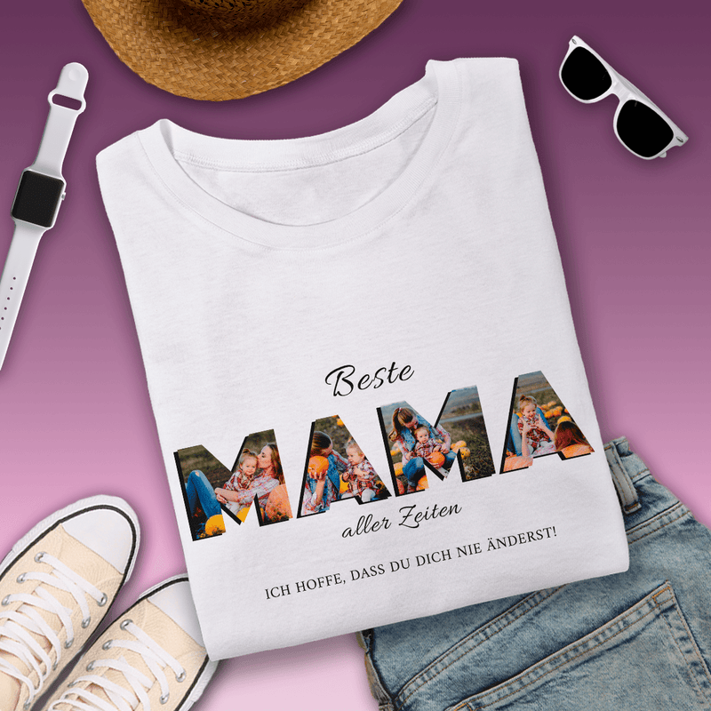 Bedrucktes Damen - T - Shirt BESTE MUTTER - personalisiertes Geschenk für Mama - Adamell.de