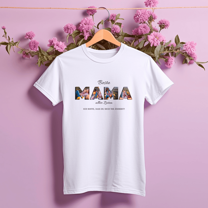 Bedrucktes Damen - T - Shirt BESTE MUTTER - personalisiertes Geschenk für Mama - Adamell.de