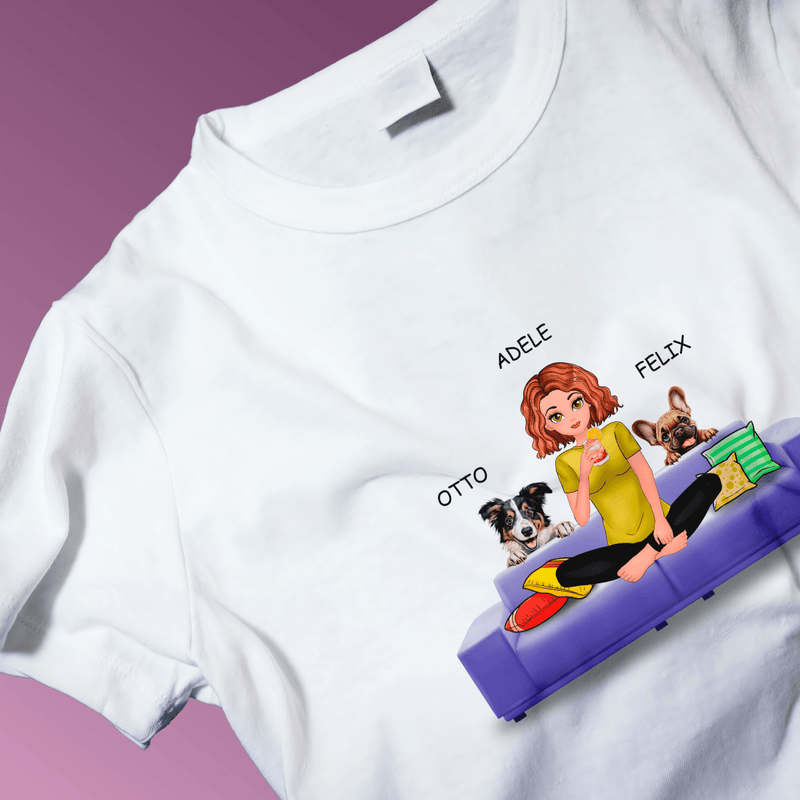 Bedrucktes Damen - T-Shirt GELIEBTE HUNDE - personalisiertes Geschenk für Hundebesitzer - Adamell.de