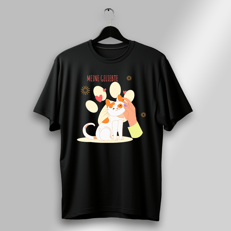 Bedrucktes Damen - T - Shirt KATZE - personalisiertes Geschenk für Katzenbesitzer - Adamell.de