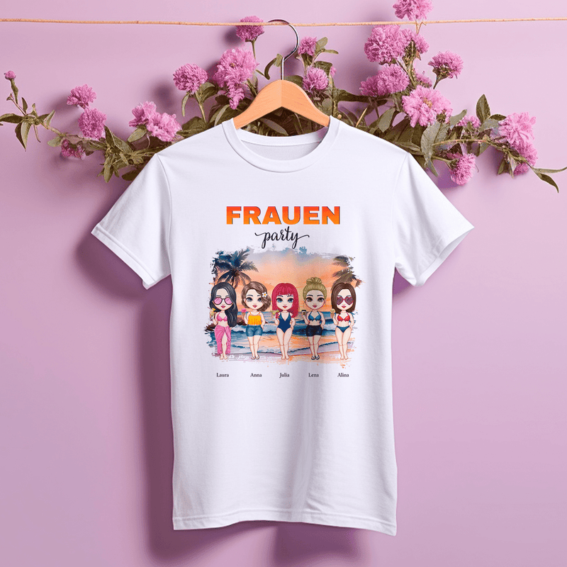 Bedrucktes Damen T-Shirt PARTY - personalisiertes Geschenk für Freundin - Adamell.de