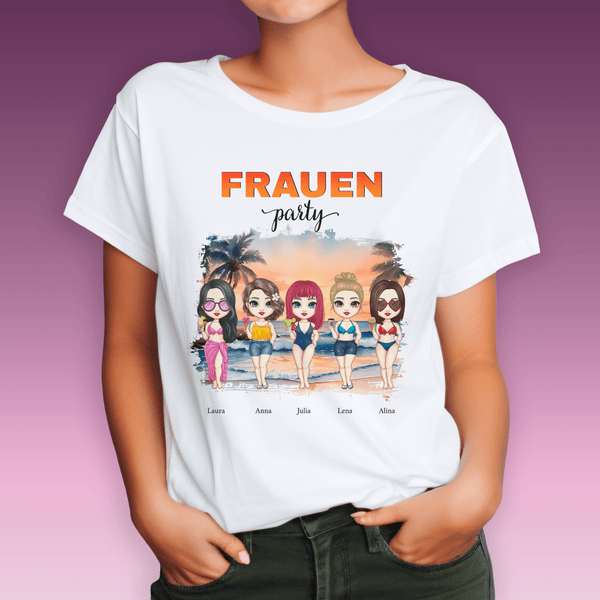 Bedrucktes Damen T-Shirt PARTY - personalisiertes Geschenk für Freundin - Adamell.de