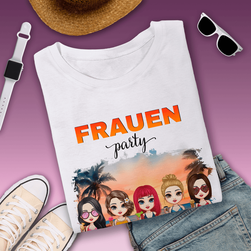 Bedrucktes Damen T-Shirt PARTY - personalisiertes Geschenk für Freundin - Adamell.de