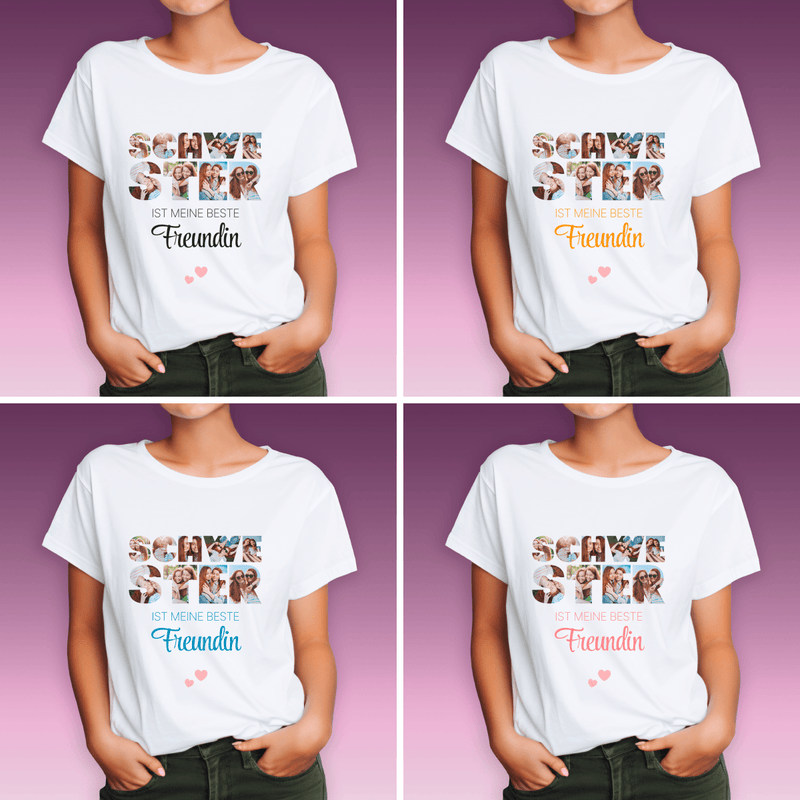 Bedrucktes Damen - T - Shirt SCHWESTER - personalisiertes Geschenk für Schwester - Adamell.de