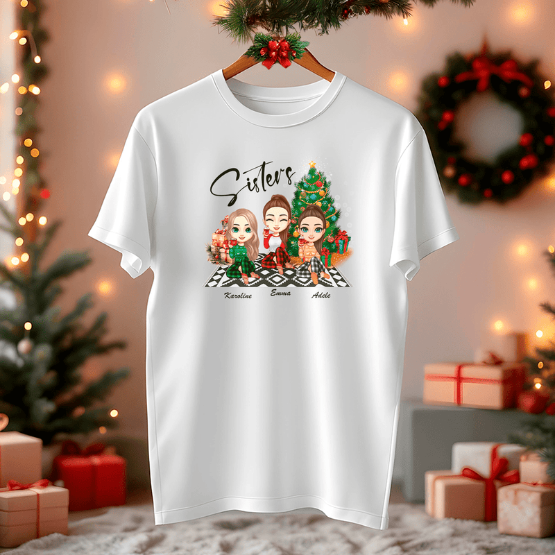 Bedrucktes Damen - T-Shirt SISTERS - personalisiertes Geschenk für Schwester - Adamell.de