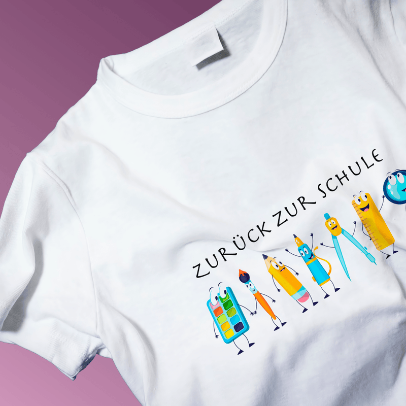 Bedrucktes Damen T - Shirt ZURÜCK ZUR SCHULE - personalisiertes Geschenk für Lehrer - Adamell.de