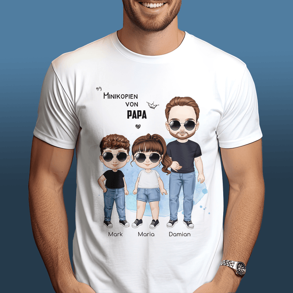 Bedrucktes Herren T-Shirt KOPIEN VON PAPA - personalisiertes Geschenk für Papa - Adamell.de