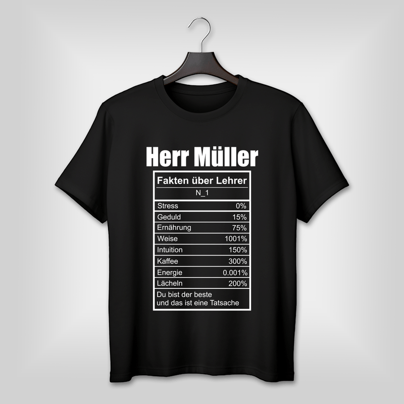 Bedrucktes Herren T - Shirt LEHRER - Geschenk für Lehrer - Adamell.de