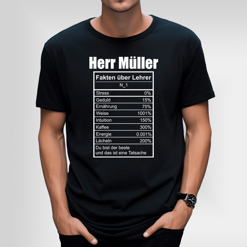 Bedrucktes Herren T - Shirt LEHRER - Geschenk für Lehrer - Adamell.de