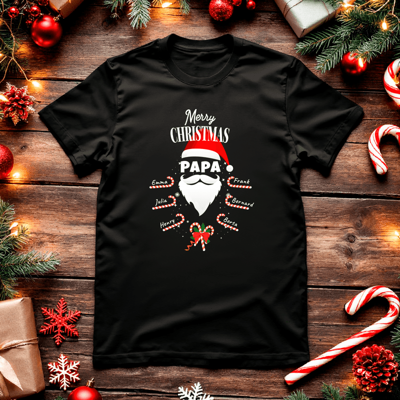 Bedrucktes Herren T-Shirt MERRY CHRISTMAS - personalisiertes Geschenk für Papa - Adamell.de