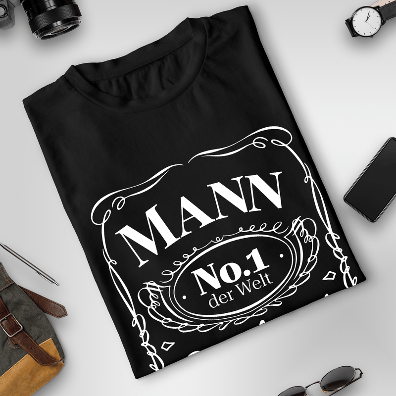 Bedrucktes Herren T - Shirt NUMMER 1 - personalisiertes Geschenk für Mann - Adamell.de