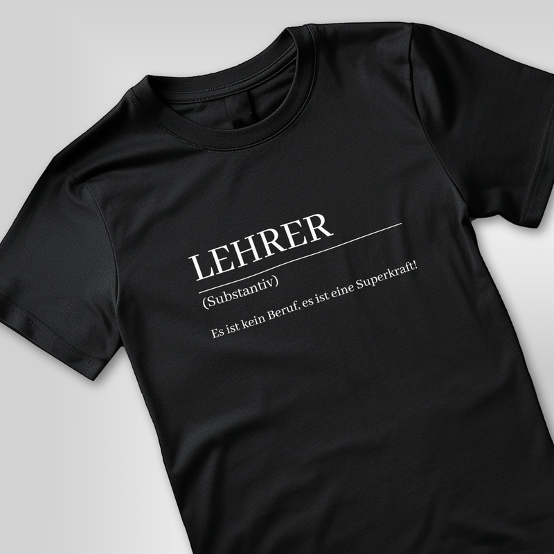 Bedrucktes Herren T-Shirt SUPERKRAFT - personalisiertes Geschenk für Lehrer - Adamell.de