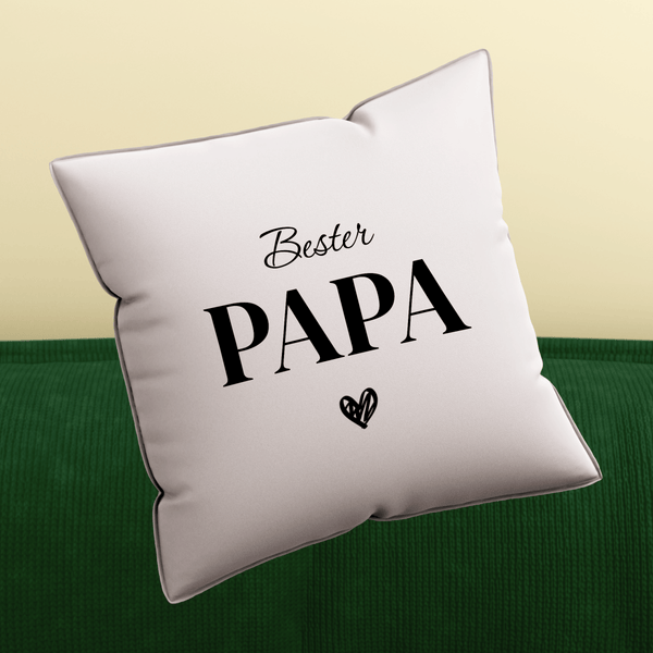 Bedrucktes Kissen BESTE PAPA INSCHRIFT - personalisiertes Geschenk für Papa - Adamell.de