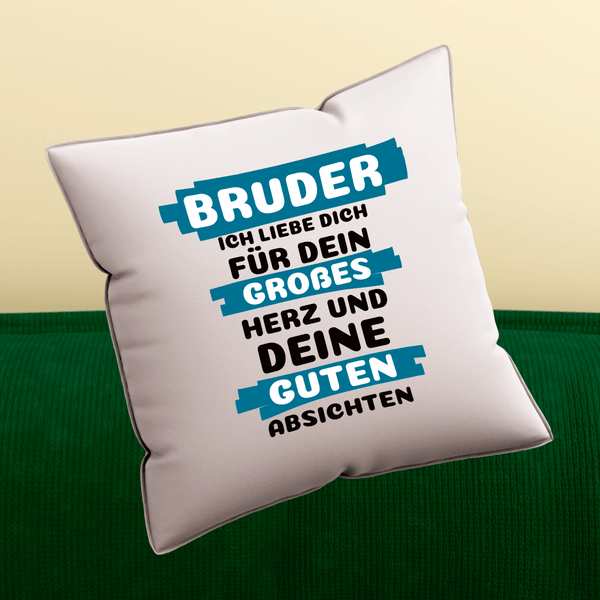 Bedrucktes Kissen BRUDER - personalisiertes Geschenk für Bruder - Adamell.de