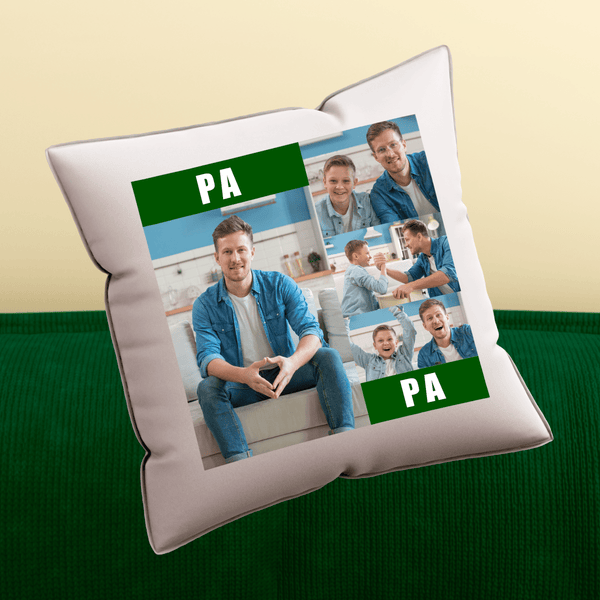 Bedrucktes Kissen COLLAGE - PAPA - personalisiertes Geschenk für Papa - Adamell.de