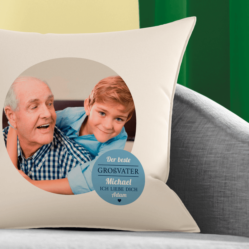 Bedrucktes Kissen DER BESTE OPA - personalisiertes Geschenk für Opa - Adamell.de