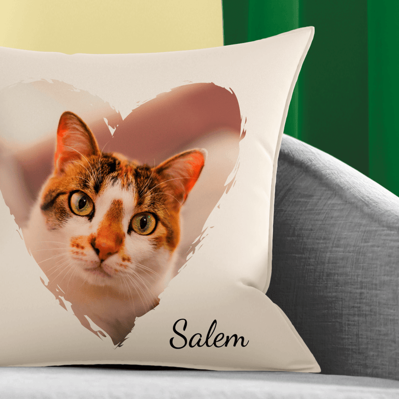 Bedrucktes Kissen KATZE - personalisiertes Geschenk für Katzenbesitzer - Adamell.de