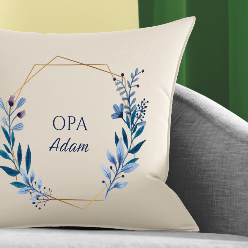 Bedrucktes Kissen OPA + NAME - personalisiertes Geschenk für Opa - Adamell.de