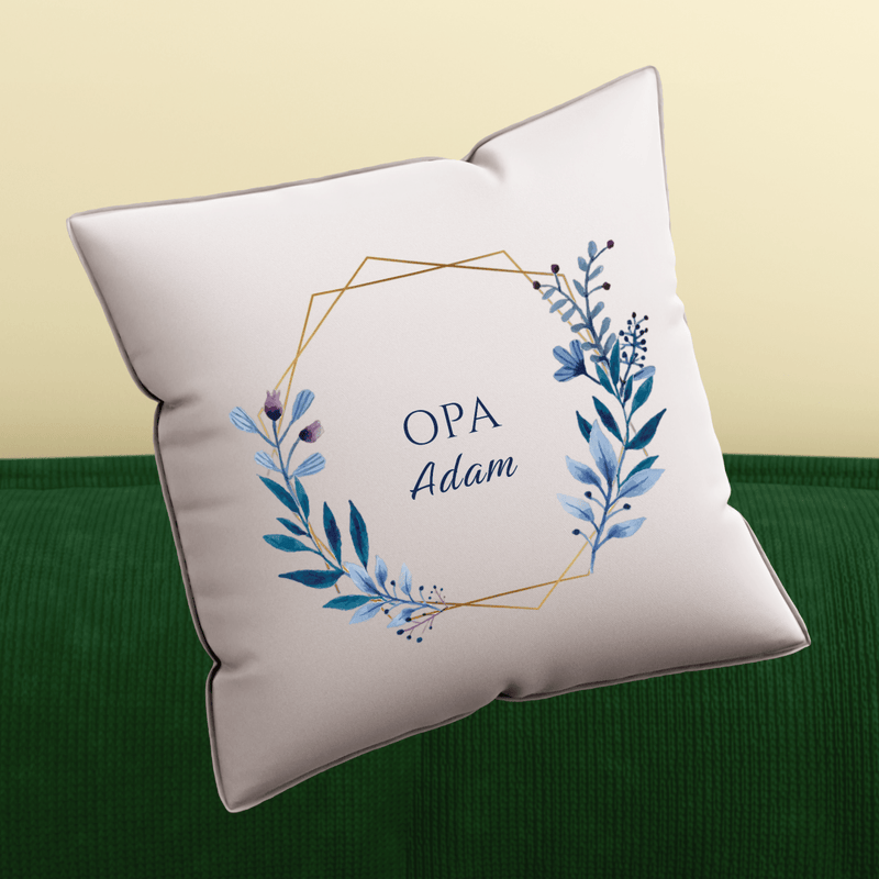 Bedrucktes Kissen OPA + NAME - personalisiertes Geschenk für Opa - Adamell.de