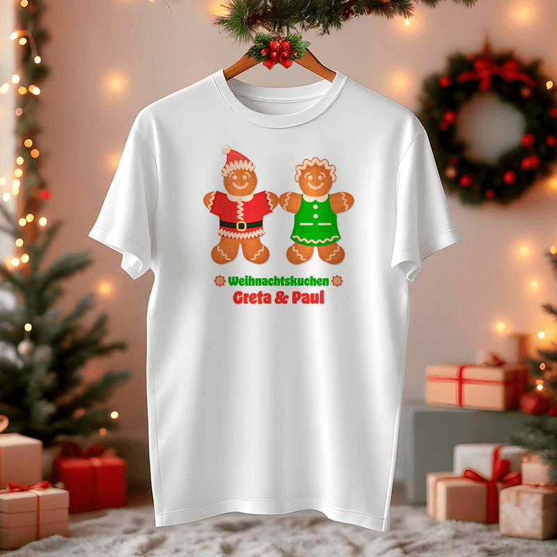 Bedrucktes T-Shirt LEBKUCHEN - personalisiertes Geschenk für Paar - Adamell.de