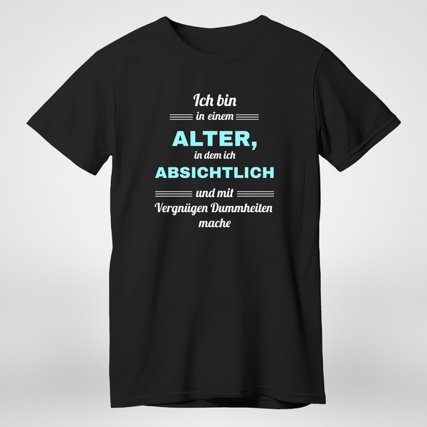 Bedrucktes Unisex T-Shirt ABSICHTLICH - Geschenk für Mann, Frau - Adamell.de