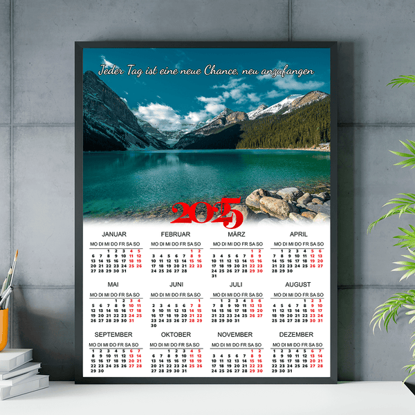 Bergblick Kalender - Poster, personalisiertes Geschenk für Frau, Mann - Adamell.de