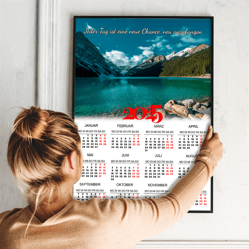 Bergblick Kalender - Poster, personalisiertes Geschenk für Frau, Mann - Adamell.de