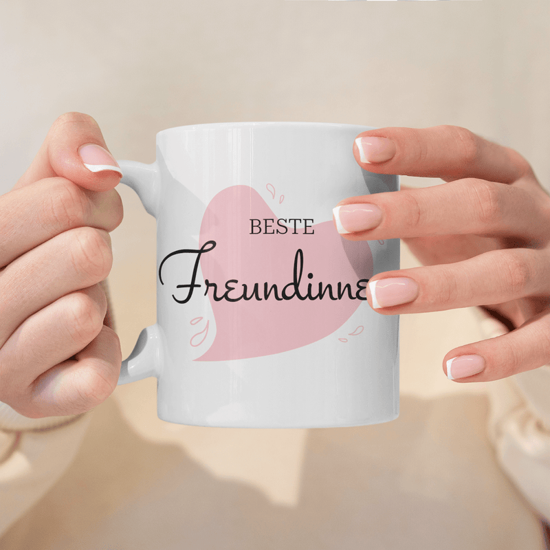 Best Friends Grafiken + Namen - 1x bedruckte Tasse, personalisiertes Geschenk für Freundin - Adamell.de