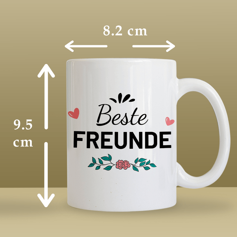 Beste Freunde - 1x Bedruckte Tasse, personalisiertes Geschenk für Freundin - Adamell.de
