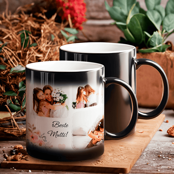 Beste Mutti Collage - 1x Bedruckte Zaubertasse, personalisiertes Geschenk für Mama - Adamell.de