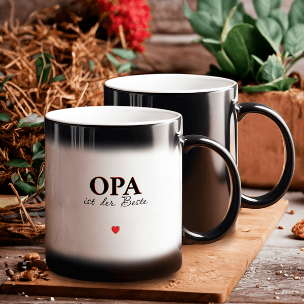 Beste Opa - 1x Bedruckte Zaubertasse, personalisiertes Geschenk für Opa - Adamell.de