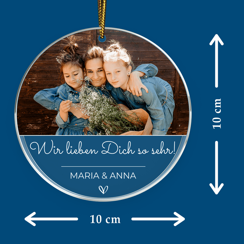 Beste Wünsche von den Töchtern - Acrylkugel, personalisiertes Geschenk für Mama - Adamell.de