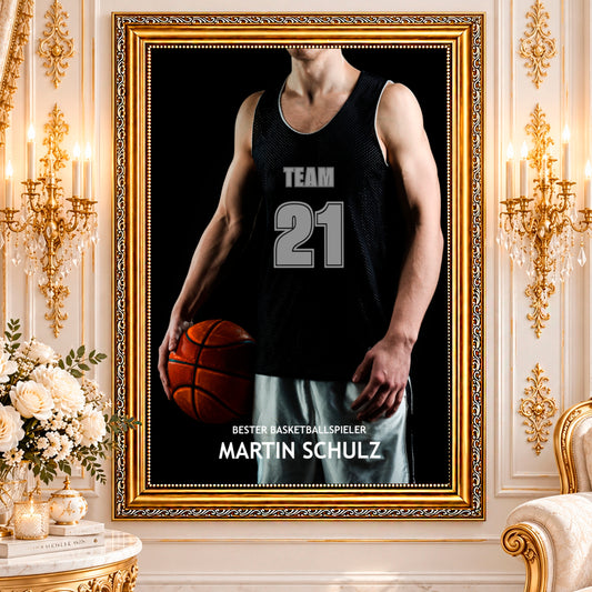 Fotocollage auf Leinwand Bester Basketballspieler — Geschenk für Sportler