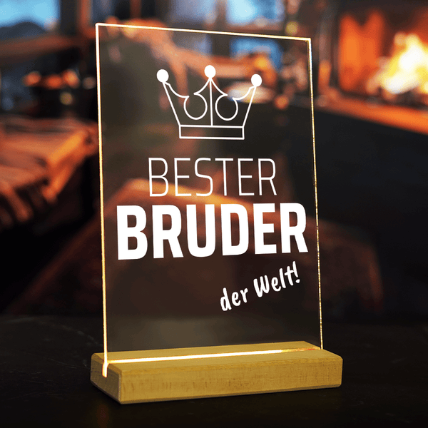 Bester Bruder der Welt! - Druck auf Glas, personalisiertes Geschenk für Bruder - Adamell.de