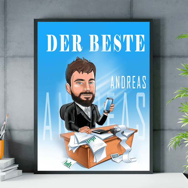 Bester Chef - Poster, personalisiertes Geschenk für Chef - Adamell.de