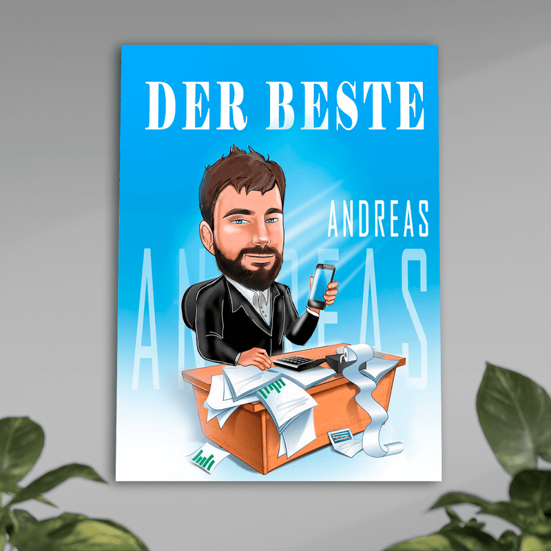 Bester Chef - Poster, personalisiertes Geschenk für Chef - Adamell.de