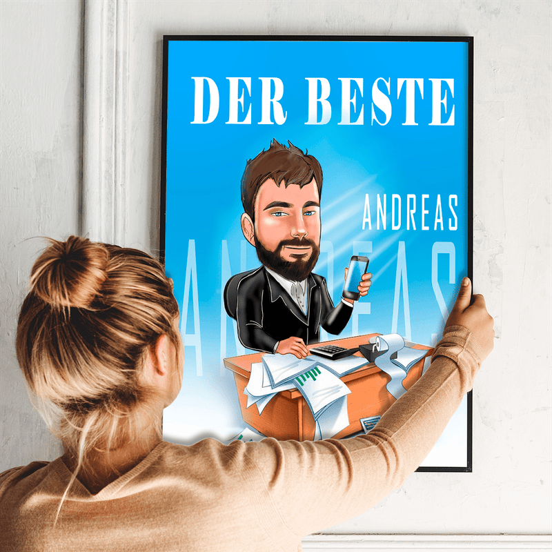 Bester Chef - Poster, personalisiertes Geschenk für Chef - Adamell.de