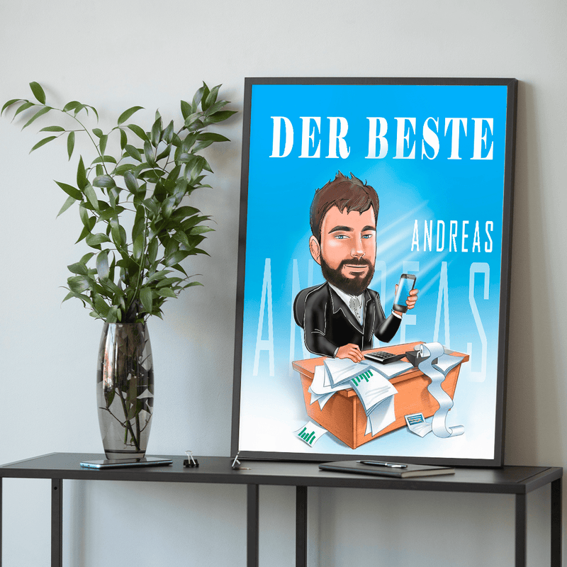 Bester Chef - Poster, personalisiertes Geschenk für Chef - Adamell.de