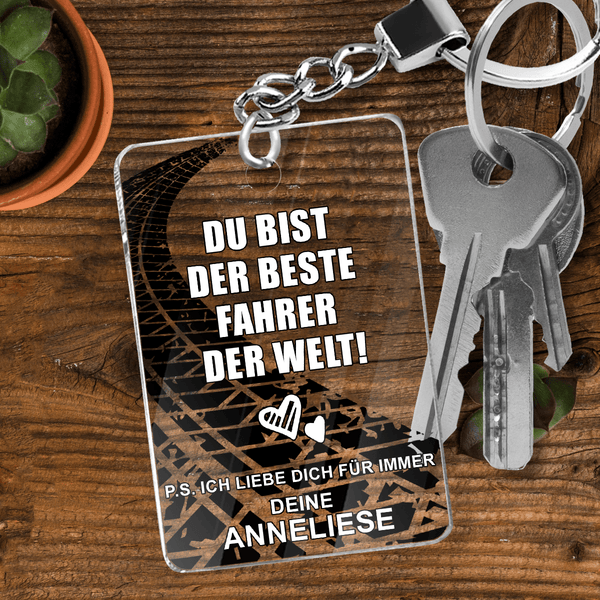 Bester Fahrer - Schlüsselanhänger, personalisiertes Geschenk für Mann - Adamell.de