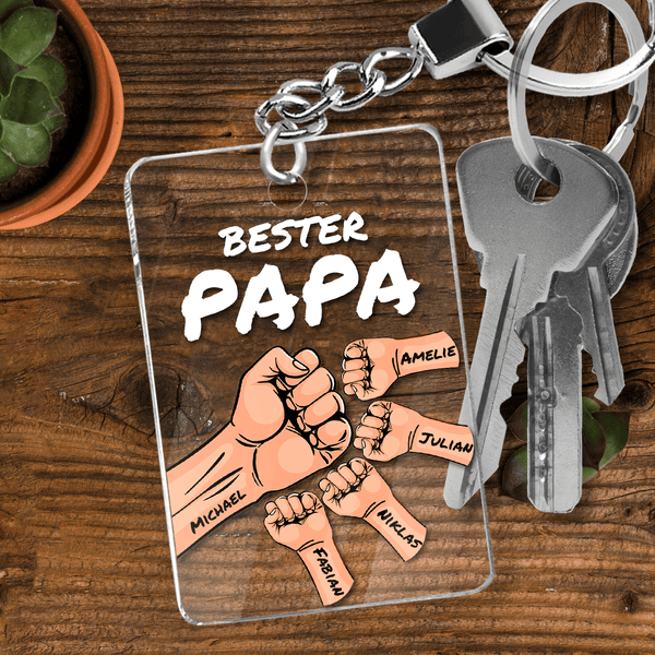 Bester Papa Clipart - Schlüsselanhänger, personalisiertes Geschenk für Papa - Adamell.de