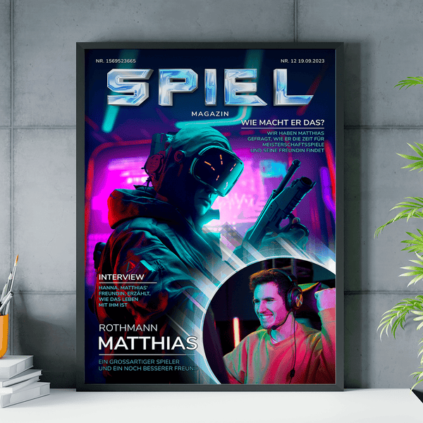 Bester Spieler - Poster, personalisiertes Geschenk für Mann - Adamell.de