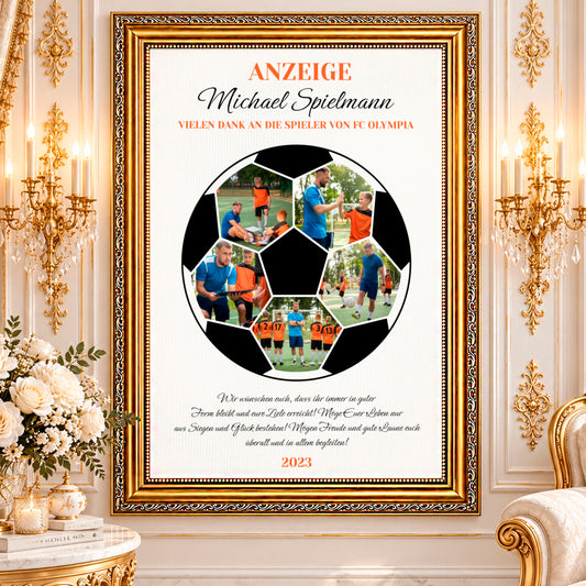 Fotocollage auf Leinwand Bester Trainer — Geschenk für Sportler