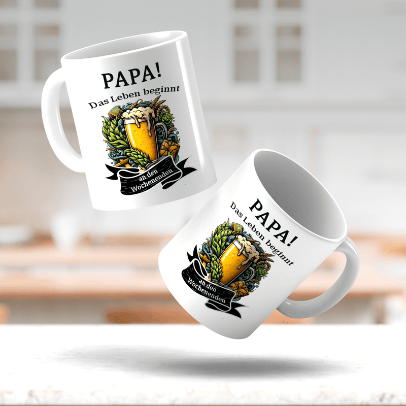 Bierkrug - 1x bedruckte Tasse, personalisiertes Geschenk für Papa - Adamell.de