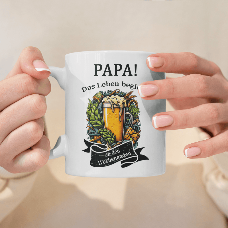 Bierkrug - 1x bedruckte Tasse, personalisiertes Geschenk für Papa - Adamell.de