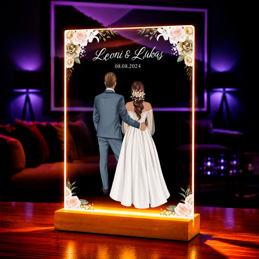 Foto auf Acrylglas Braut Bräutigam Clipart Geschenke zur Hochzeit