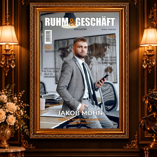 Fotocollage auf Leinwand Magazin Ruhm und Geschäft — Geschenk für Chef