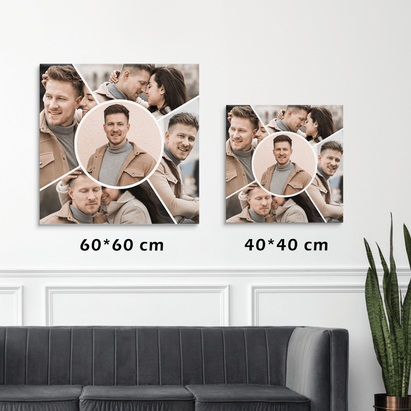 Collage aus 5 Fotos Mann - Druck auf Leinwand, personalisiertes Geschenk für Mann - Adamell.de